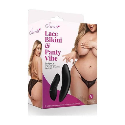 Secret Lace Panty Remote Vibe - Q-s Black: Luxurious Lace Panty with Remote-Controlled Vibration - Model Q-s, for Women, Intense Pleasure, Black