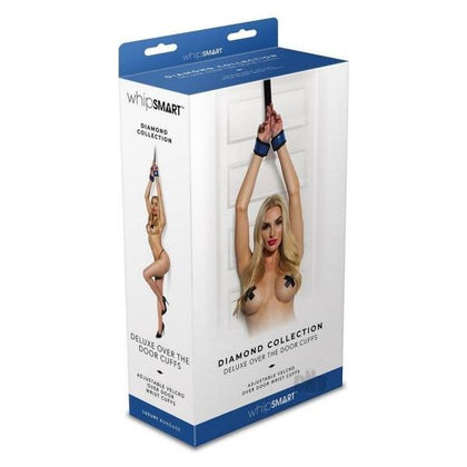 Whipsmart Diamond Over Door Cuffs - Bondage Restraint Accessory - Model WD-1001 - Unisex - Full Body - Blue