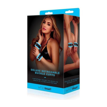 Whipsmart Gitd Deluxe Buckle Cuffs Blue - Adult Naughty Store