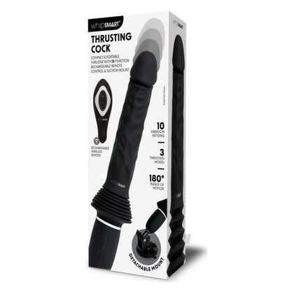 Introducing the Whipsmart Thrusting Cock Vibrating Dildo Model X-200 for Man and Woman, designed for Deep Penetration Pleasure in Realistic Skin Texture - Sultry Black