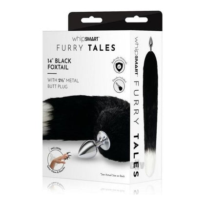 Introducing the WhipSmart Metal Plug 14' Fox Tail Black: A sophisticated pleasure accessory designed for discreet indulgence.