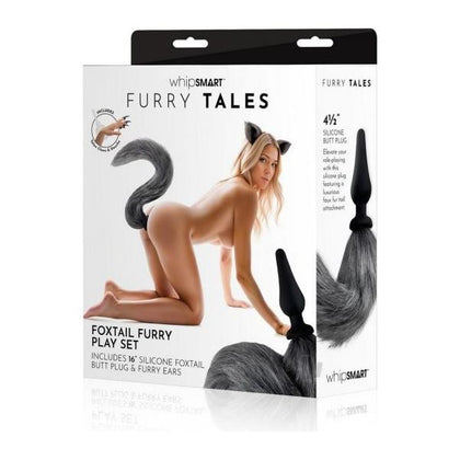 🌟 Introducing the WhipSmart Foxtail Fur 16 Set 4.5 Plug: Luxe Silicone Fox Tail Butt Plug with Ears and Talon Claws for Sensory Pleasure, Unisex, Anal Play, Red 🦊