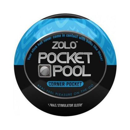 Zolo Pocket Pool Corner Pocket Blue Sleeve - Male Stimulator for On-the-Go Pleasure - Adult Naughty Store