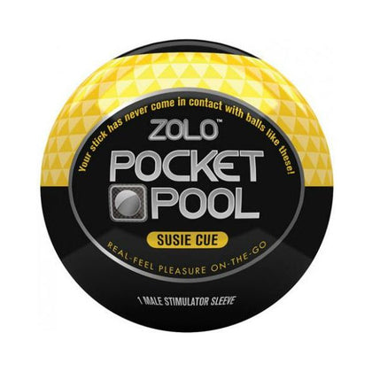 Zolo Pocket Pool Susie Cue Yellow Sleeve - Male Stimulator Sleeve for Portable and Pleasurable Penetration