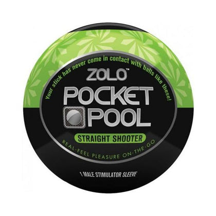 Zolo Pocket Pool Straight Shooter Green Sleeve - Male Stimulator Sleeve for Portable Pleasure