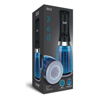 Zolo 360 Masturbator - Advanced Male Pleasure Toy with 7 Rotation Functions, 5 Speeds, Stimulating Nubs and Beads - Model Z360, for Men, Intense Pleasure, Black