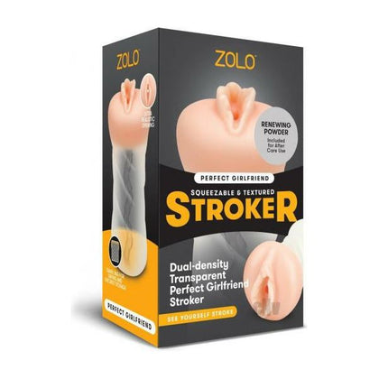 ZOLO Realistic Perfect Girlfriend Squeezable and Textured Stroker - Male Masturbator, Model GCLR-001, Vaginal Pleasure, Clear - Adult Naughty Store