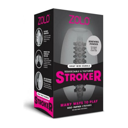 ZOLO Gray Mini Stroker Dome - Versatile Male Masturbator for Intense Solo or Partner Play - Model ZM-500 - Designed for Men - Pleasure-Focused Sensations - Grey
