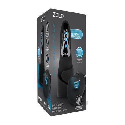 ZOLO Edgemaster Black Male Stimulator - Powerful Squeezable Vibrating Pleasure Device
