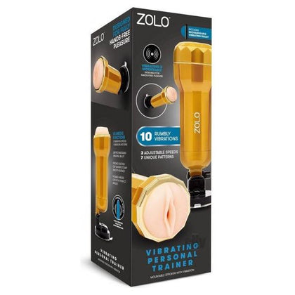 ZOLO Vibrating Mountable Stroker Gold - Hands-Free Pleasure for Men - Model ZVS-500 - Intense Stimulation for Penile Pleasure - Gold