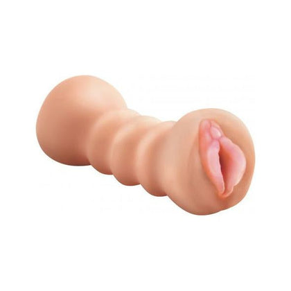 Introducing the SensaFlesh Flip Me Over Beige 2 Holes Stroker: The Ultimate Dual Pleasure Experience - Adult Naughty Store