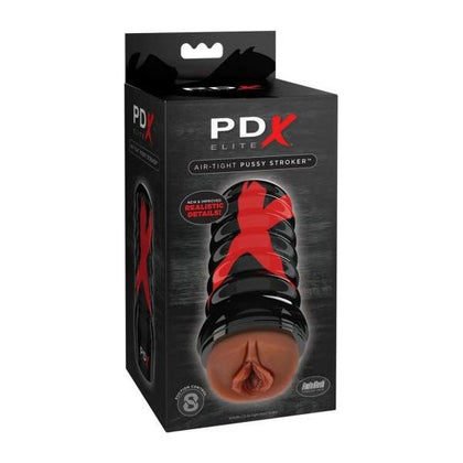 Introducing the PDX Elite Air-Tight Pussy Stroker Brown: The Ultimate Intermittent Thrusting Pleasure Machine for Men