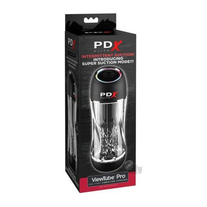 PDX Elite ViewTube Pro Intense Suction Stroker - Model VT-500 - Male - Full Sensation - Clear/Black