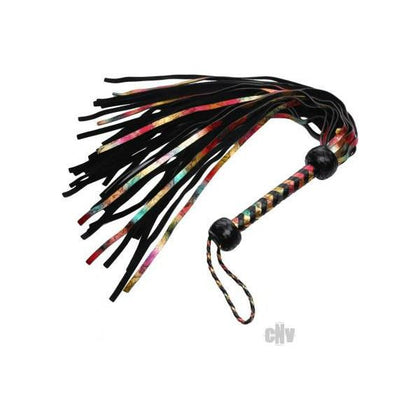 Introducing the Luxurious Rainbow Lambskin Leather Flogger - Model RL-2000: Unleash Your Sensual Spectrum!