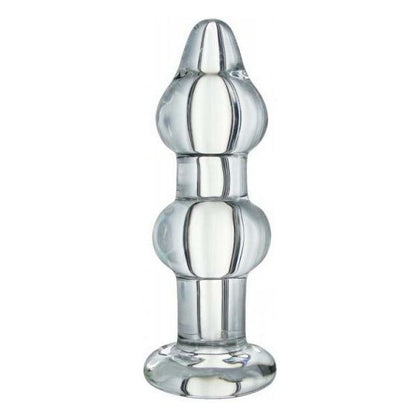 Introducing the Exquisite Param Anal Pleaser Glass Plug - Model PAP-001: A Sensational Unisex Pleasure Delight in Enchanting Clear Glass - Adult Naughty Store