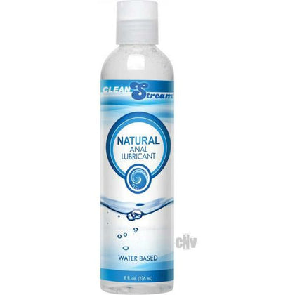 Clean Stream Natural Water-Based Anal Lube - 8oz Bottle - Unisex - Silky Smooth Glide - Easy Clean-Up - Clear