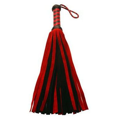 Introducing the Luxurious Black Red Suede Flogger - Model SFR-001: A Sensual Delight for Submissive Pleasure