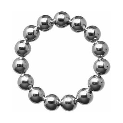 Meridian Stainless Steel Beaded Cockring 1.75 inches - Heavy Supportive Cockring for Impressive Erections - Men's Pleasure Toy - Silver - Adult Naughty Store