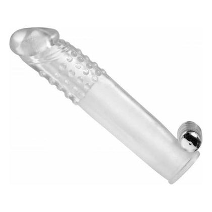 Clear Sensations Penis Extender Vibro Sleeve with Bullet - The Ultimate Pleasure Enhancer for Men and Women - Model XJ-500 - Clear - Adult Naughty Store