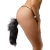 Tailz Grey Fox Tail Faux Fur Anal Plug - Black/White - Model TGFAP-001 - Unisex - Sensual Backdoor Pleasure