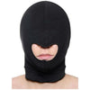 Fetish Fantasy Series Blow Hole Open Mouth Spandex Hood - Unisex Full Head Mask for Sensory Deprivation and BDSM Roleplay - Black - Adult Naughty Store