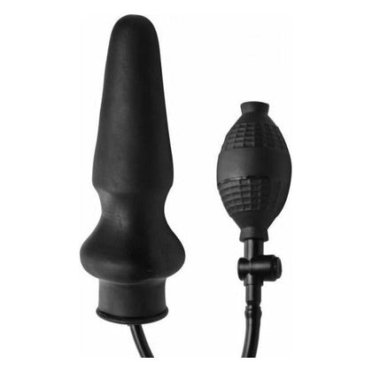 Introducing the SensaFirm Expand XL Inflatable Anal Plug Black - Model XLP-2021: The Ultimate Pleasure Amplifier for All Genders and Intense Anal Stimulation - Adult Naughty Store