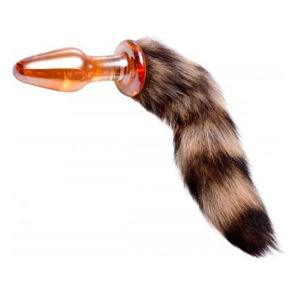 Frisky Faux Fox Tail Glass Anal Plug - Model A1 - Unisex - Orange Pleasure - Adult Naughty Store