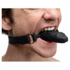 Introducing the Suppressor Silicone Mini Face Banger Gag Black - The Ultimate Pleasure Tool for Submissive Play - Adult Naughty Store