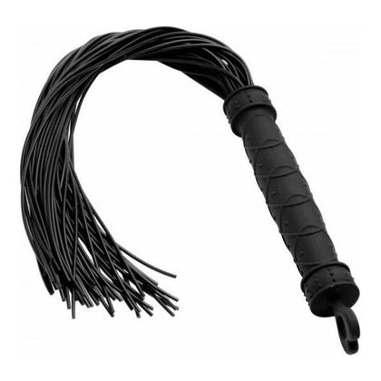 Introducing the Sensual Bliss Punish Me Silicone Flogger Black - Model PB-2001: A Captivating Pleasure Tool for Adventurous Souls