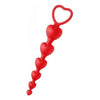 Introducing the Ravishing Red Sweet Hearts Silicone Anal Beads - Model RSB-7.25R: A Sensational Pleasure Delight for All Genders! - Adult Naughty Store