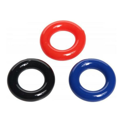 Introducing the Ultra Stretchy and Extra Strong Cock Ring 3 Pack - Model XR-3000: The Ultimate Pleasure Enhancer for Men in Black - Adult Naughty Store