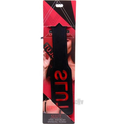 Introducing the Steel Enforced Spanking Paddle by Pleasure Provoke - Model SESP-001: A Powerful BDSM Tool for Ultimate Sensations, Designed for All Genders, Delivering Intense Impact and Pleasure in a Sleek Black Design