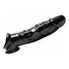 Fuk Tool Black Penis Sheath and Ball Stretcher - Model FT-001 - Enhance Your Pleasure with Added Girth and Length - For Men - Ultimate Sensation and Support