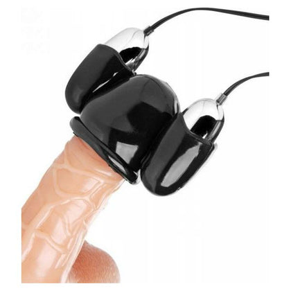 Introducing the PleasureMaxx Multi Speed Vibrating Penis Head Teaser - Model PT-5000 - For Men - Targeted Stimulation for Toe-Curling Pleasure - Midnight Black - Adult Naughty Store