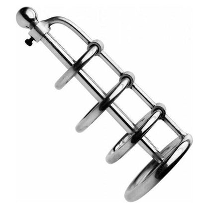 Stainless Steel Gates of Hell Sound Cage - Model GSH-001 - Male Urethral Chastity Device - Captivating Cock Captivity - Silver