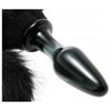 Tailz Midnight Fox Tail Glass Anal Plug Black (Model T-1234) - Unleash Your Inner Animal with this Sensational Glass Anal Plug for Ultimate Pleasure - Adult Naughty Store