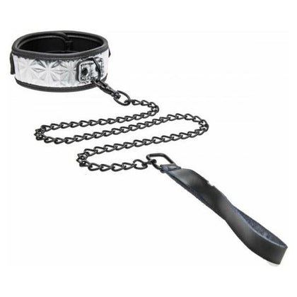 Platinum Bound Chained Collar and Leash Set - Master Series, BDSM Bondage Toy, Model X123, Unisex, Neck and Wrist Restraint, Black