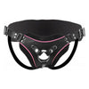 Introducing the Exquisite Flamingo Low Rise Strap On Harness Black O-S: A Vegan-Friendly Delight for Unforgettable Pleasure - Adult Naughty Store