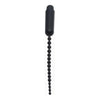 Premium Silicone Vibrating Beaded Sound - Dark Rod DR-500 - Male Urethral Pleasure - Black - Adult Naughty Store