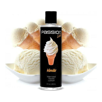 Passion Licks Vanilla Water Based Flavored Lubricant 8oz: The Ultimate Oral Pleasure Enhancer for All Genders, Non-Staining and Compatible with All Materials - Adult Naughty Store