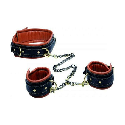 Introducing the LuxeLock™ Coax Collar to Wrist Restraints Set - Model LL-2021. A Premium BDSM Bondage Gear for Captivating Pleasure, Designed for All Genders. Enjoy Unparalleled Elegance and Sensual Play in Black and Brown.