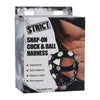 Strict Leather Snap-On Cock and Ball Harness - Model SBH-1001 - Male - Enhances Sensation - Black