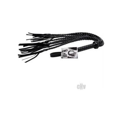 Luxurious Leather 8 Tail Braided Flogger - Model X123 - Unisex - Intense Impact Play - Black