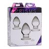 Euphoria Glass Triplets 3 Piece Anal Plug Kit - Model X3 - Unisex - Pleasure for All - Clear - Adult Naughty Store