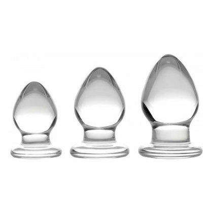 Euphoria Glass Triplets 3 Piece Anal Plug Kit - Model X3 - Unisex - Pleasure for All - Clear - Adult Naughty Store