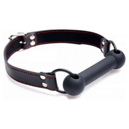 Strict Leather Black Silicone Bit Gag O-S: Submissive Pleasure Enhancer for All Genders