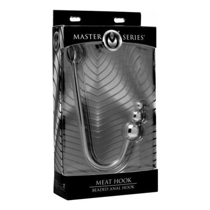 Introducing the Exquisite Ms Meat Hook Beaded Anal Hook - Model MHB-001 for Unparalleled Pleasure in Silver - Adult Naughty Store