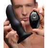 Rimmers Model M Curved Rimming Plug with Remote - Premium Silicone Anal Massager for P-Spot and G-Spot Stimulation - Black