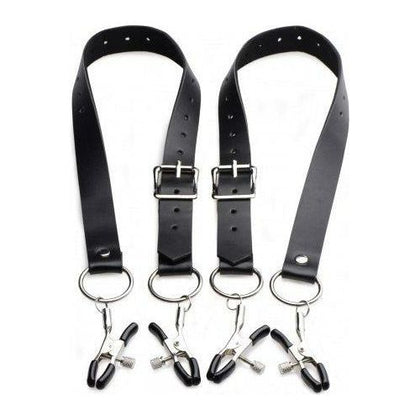 Spread Labia Spreader Straps with Clamps Black - Adult Naughty Store