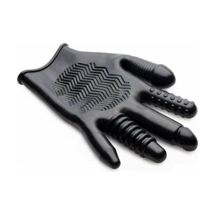 Pleasure Poker Textured Glove Black - Adult Naughty Store